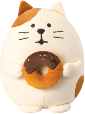 Decole Concombre Puffy Mascot - Cat and Donut Medium