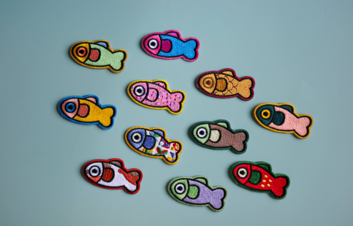 Coral/Dark Green Fish Patch detail view 6