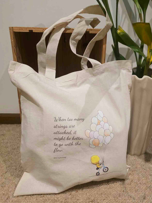 "Go With the Flow" Cotton Tote Bag