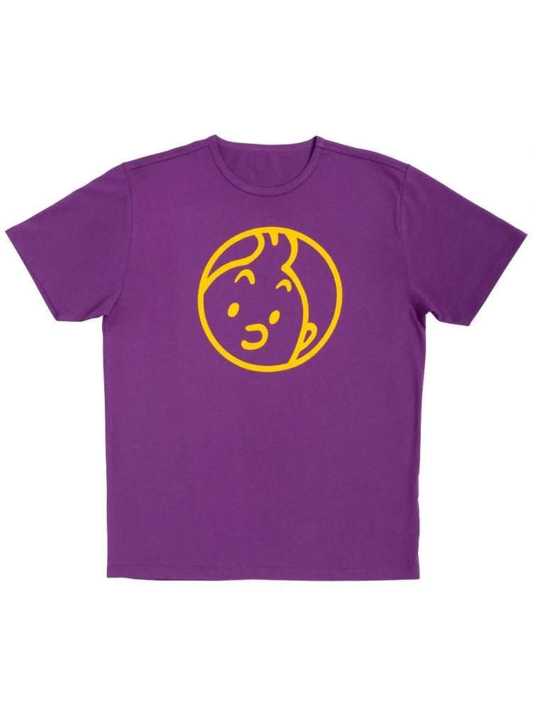 Adult T-shirt TIntin Face Purple - Mu Shop