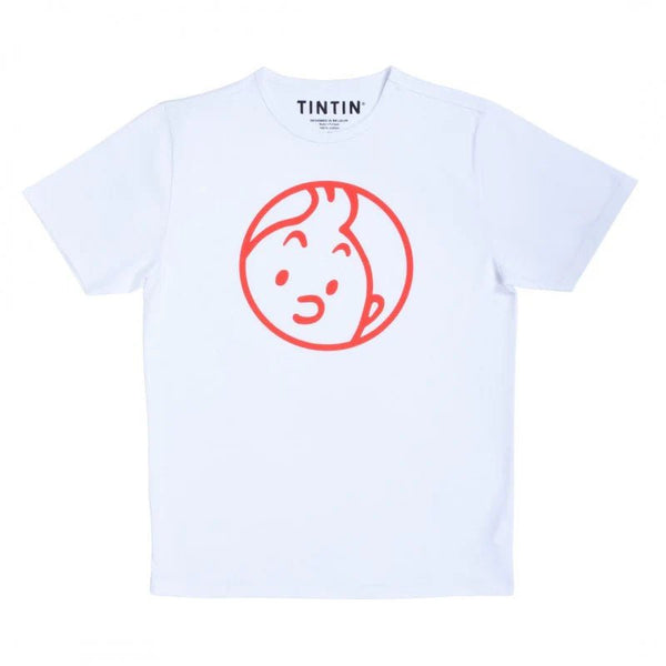 Adult T-shirt TIntin Face White - Mu Shop