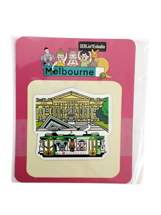 Melbourne Magnet – We ♥ Melbourne (State Library & Tram)