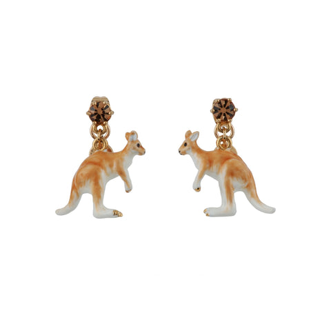 ANIMALS FROM AUSTRALIA GOLD RHINESTONE & KANGAROO EARRINGS - Mu Shop