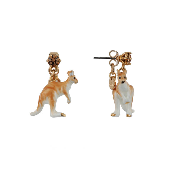 ANIMALS FROM AUSTRALIA GOLD RHINESTONE & KANGAROO EARRINGS - Mu Shop