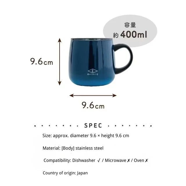 Apricot Orchard Stainless Mug With Sliding Lid 400ml - Mu Shop