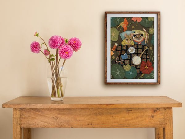 Art Print - Starry Eyes - Cute illustration, wall art (A5) - Mu Shop