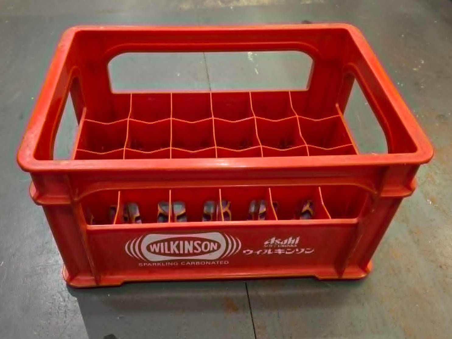Asahi Tansan Sparkling Bottle Crate - Red H:22cm - Mu Shop