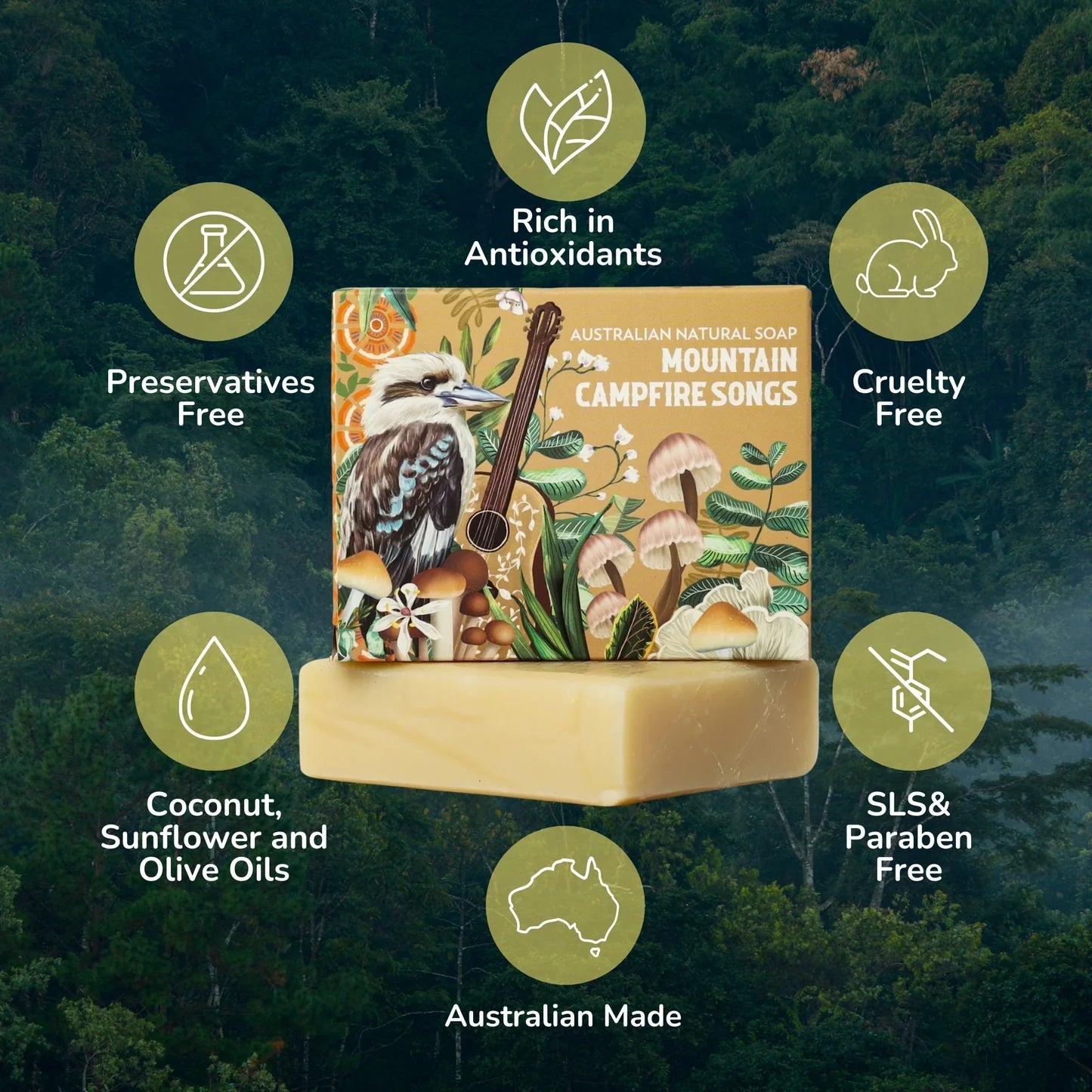 AUSTRALIAN MOUNTAIN CAMPFIRE SONGS NATURAL SOAP - Mu Shop