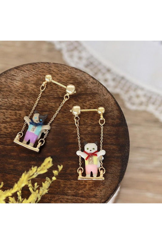 Ayatorie Cat Swing Earrings - Mu Shop