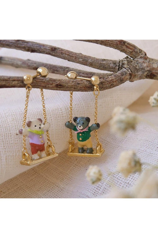 Ayatorie Little Bear Swing Earrings - Mu Shop