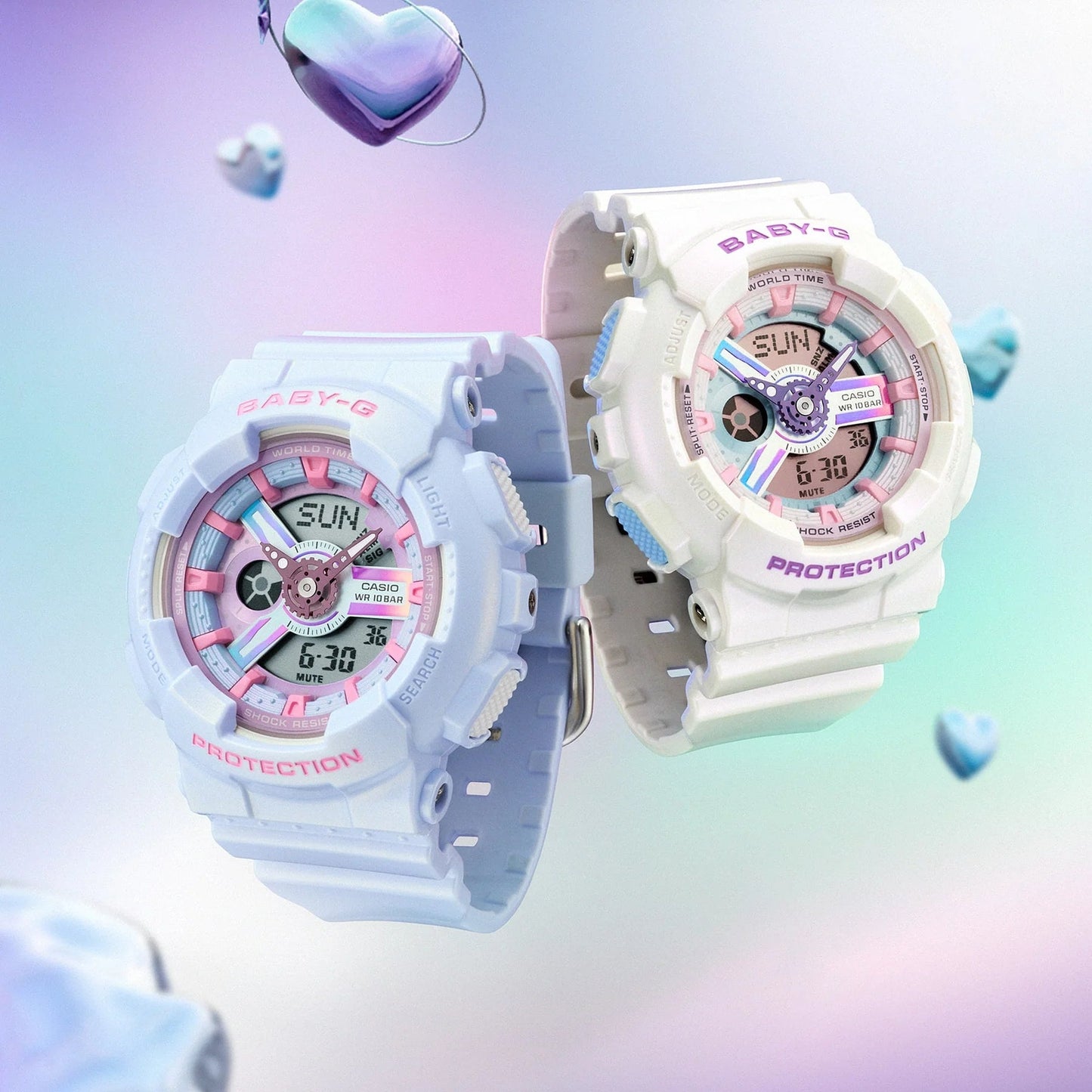 BABY G DUO HOLOGRAPHIC W/TIME, BLUE S/Watch - Mu Shop