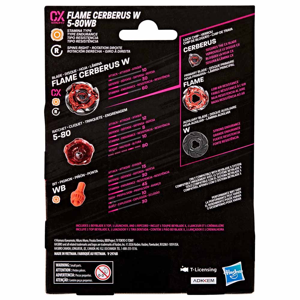 Beyblade X Flame Cerberus W 5-80WB CX Starter Pack