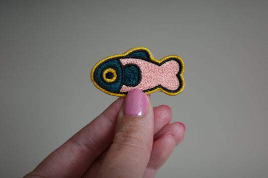 Coral/Dark Green Fish Patch