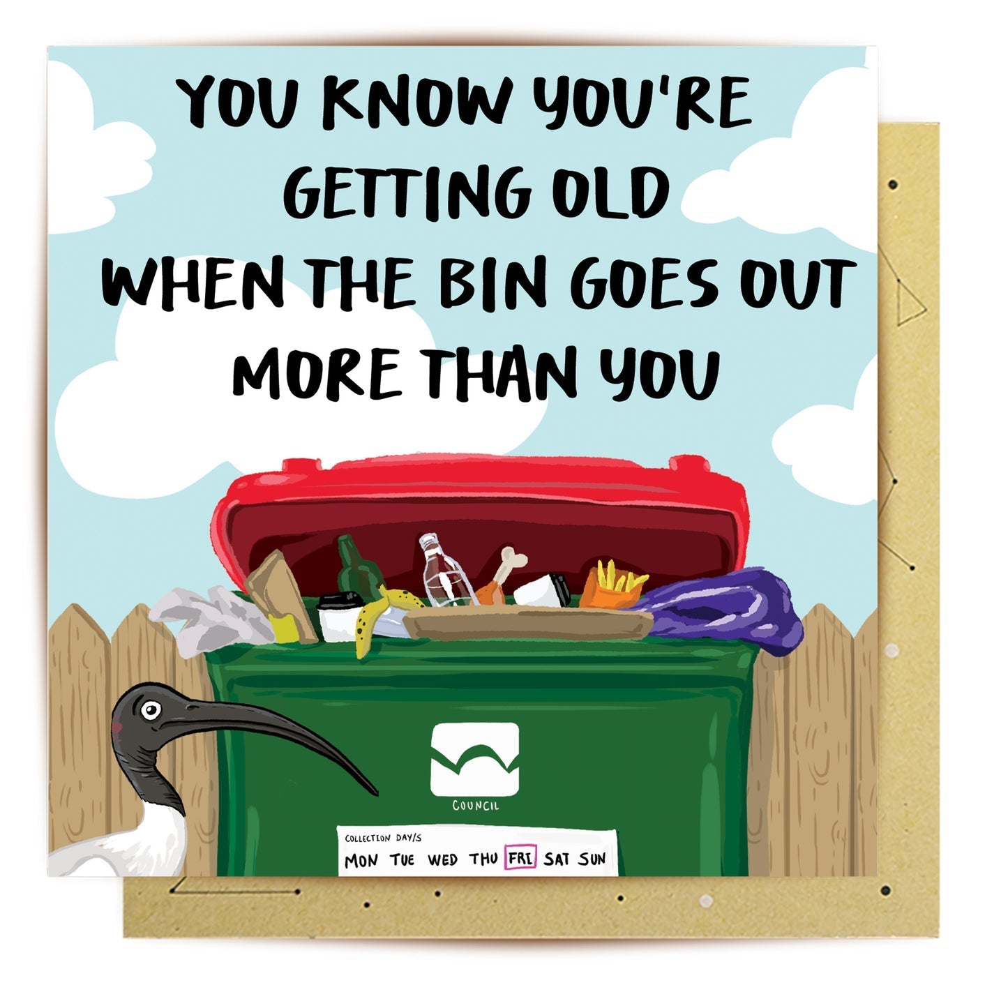 Bin Out Greeting Card - Mu Shop