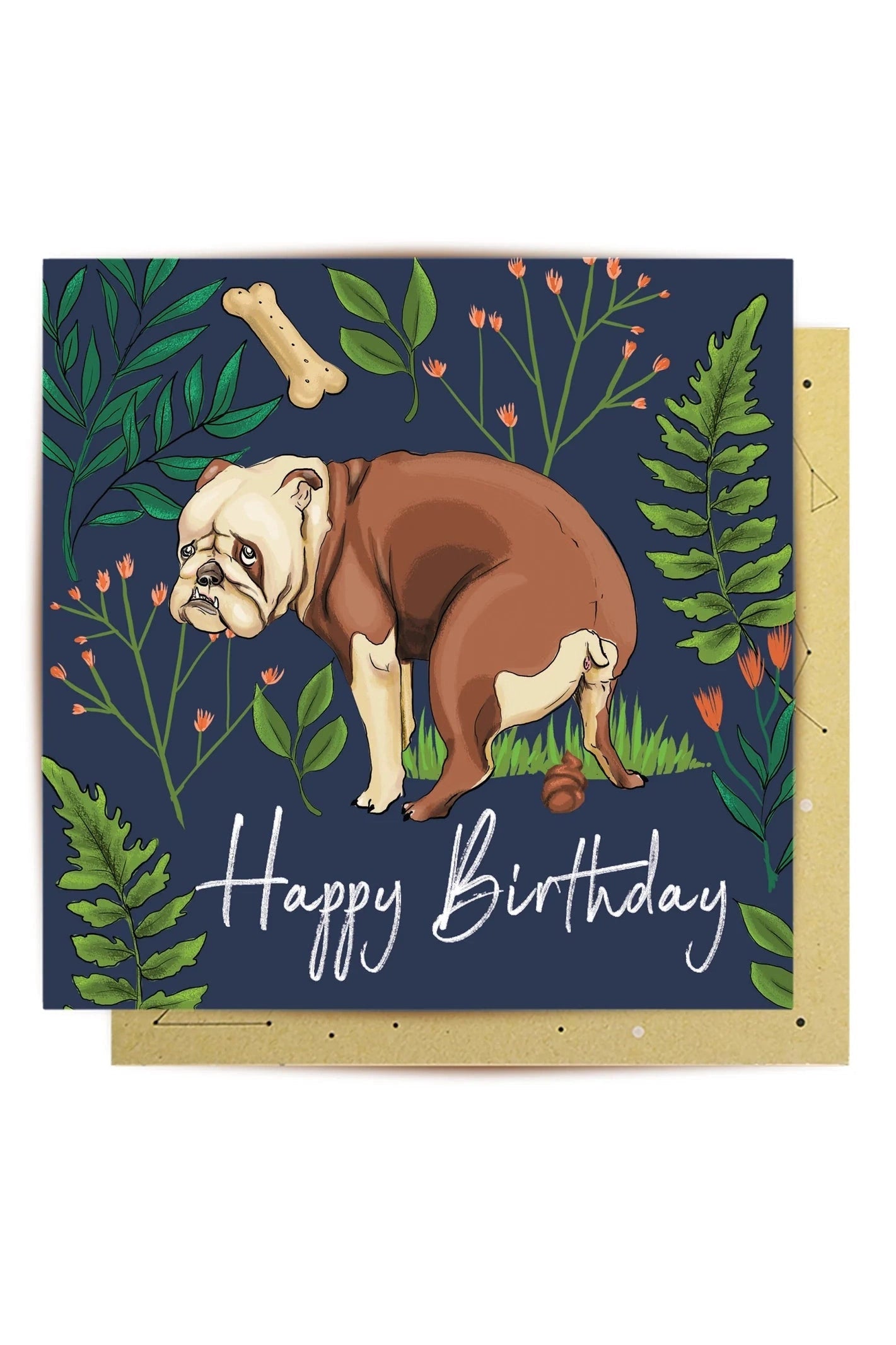 Birthday Bulldog Greeting Card - Mu Shop