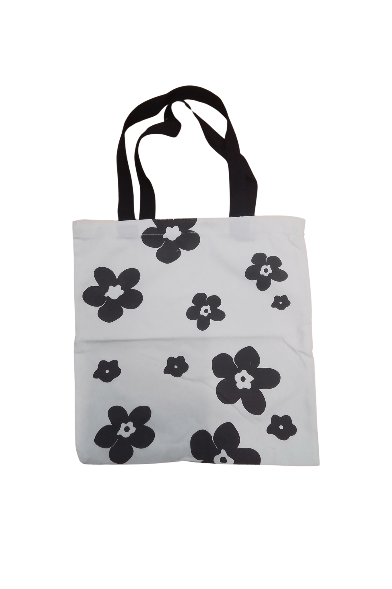 Black Flower Tote Bag - Mu Shop