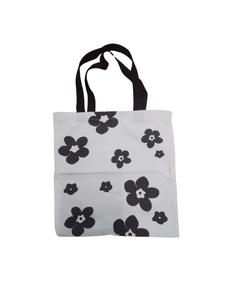 Black Flower Tote Bag - Mu Shop