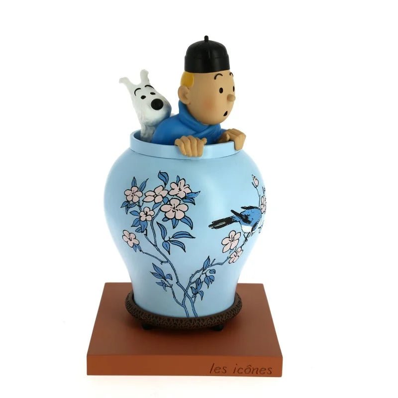 Blue Lotus Vase Resin Statue - Mu Shop