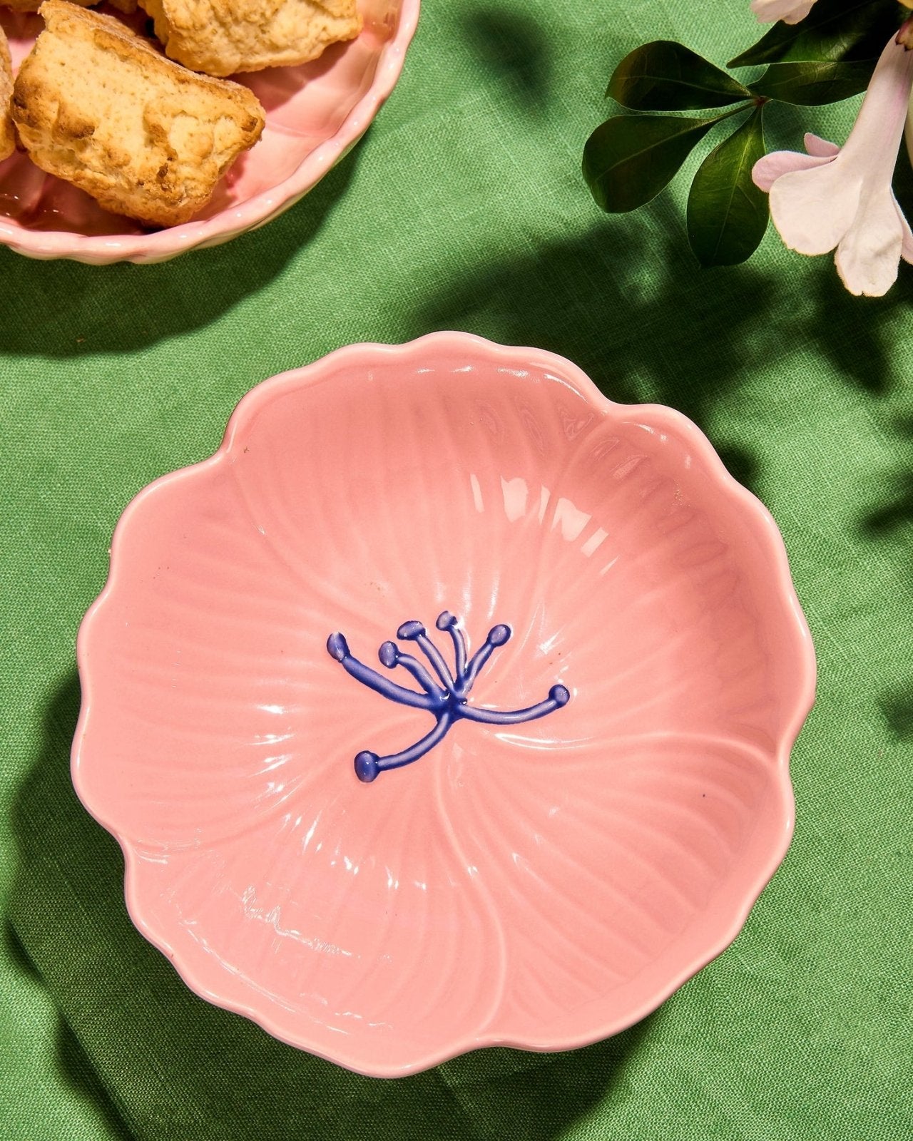 Blush Stoneware Stand Flower Bowl - Mu Shop