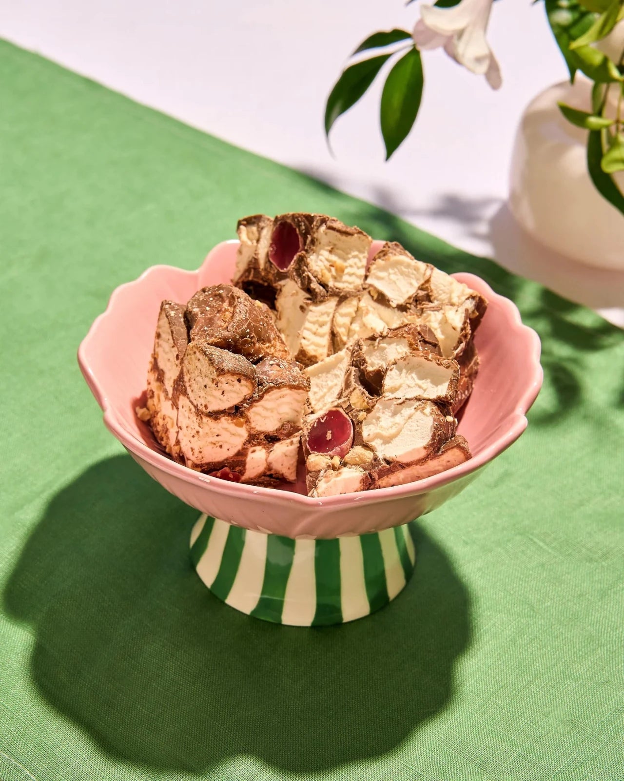 Blush Stoneware Stand Flower Bowl - Mu Shop