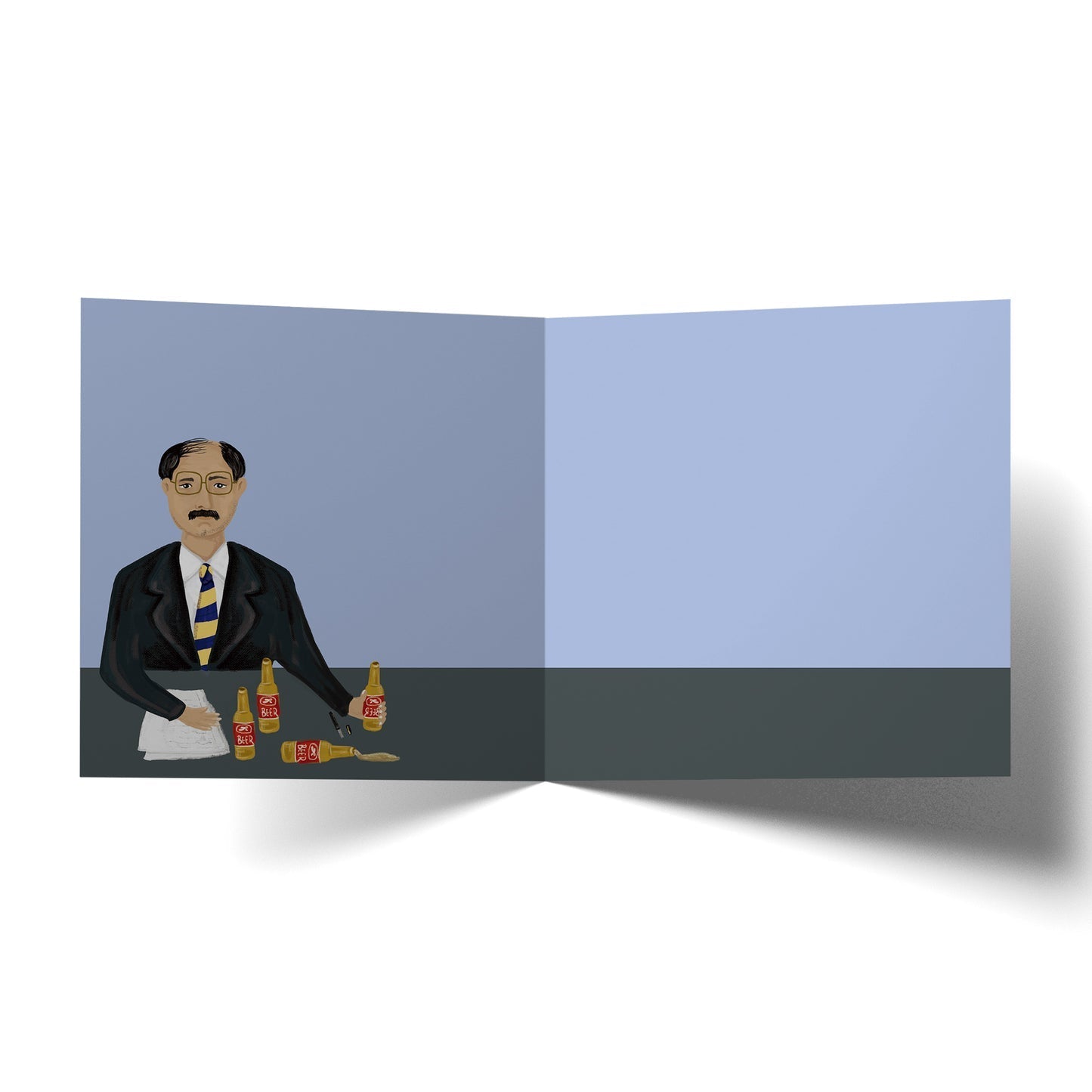 Breaking News Beer Belly greeting card - Mu Shop