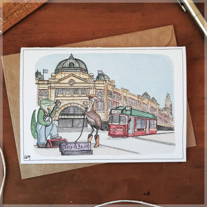 Busking in Melbourne - Greeting Card - Mu Shop