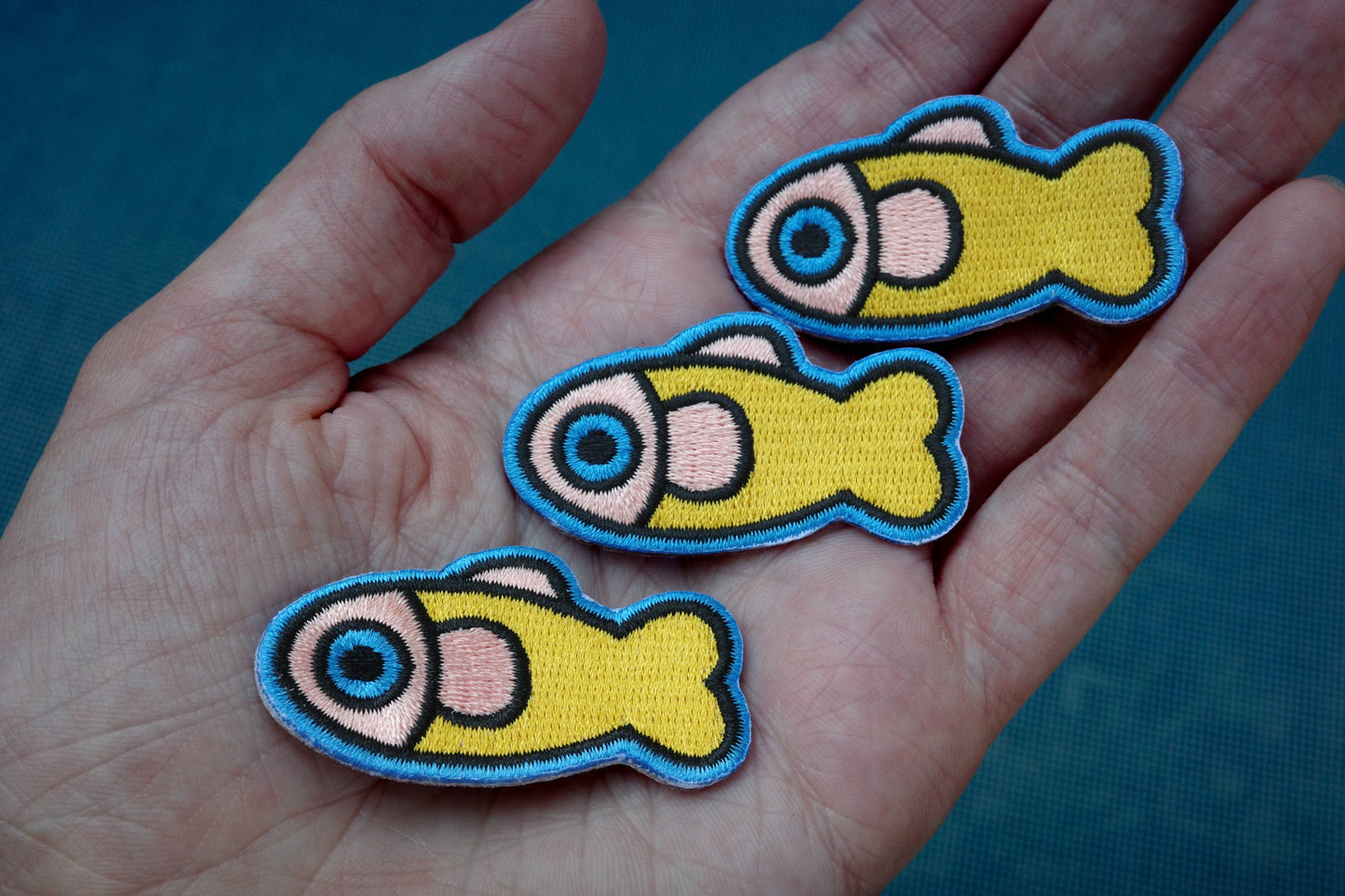 Yellow/Coral Fish Patch detail view 4