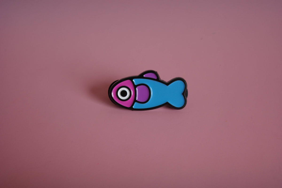 Fish Enamel Pin - 90's Throwback detail view 4