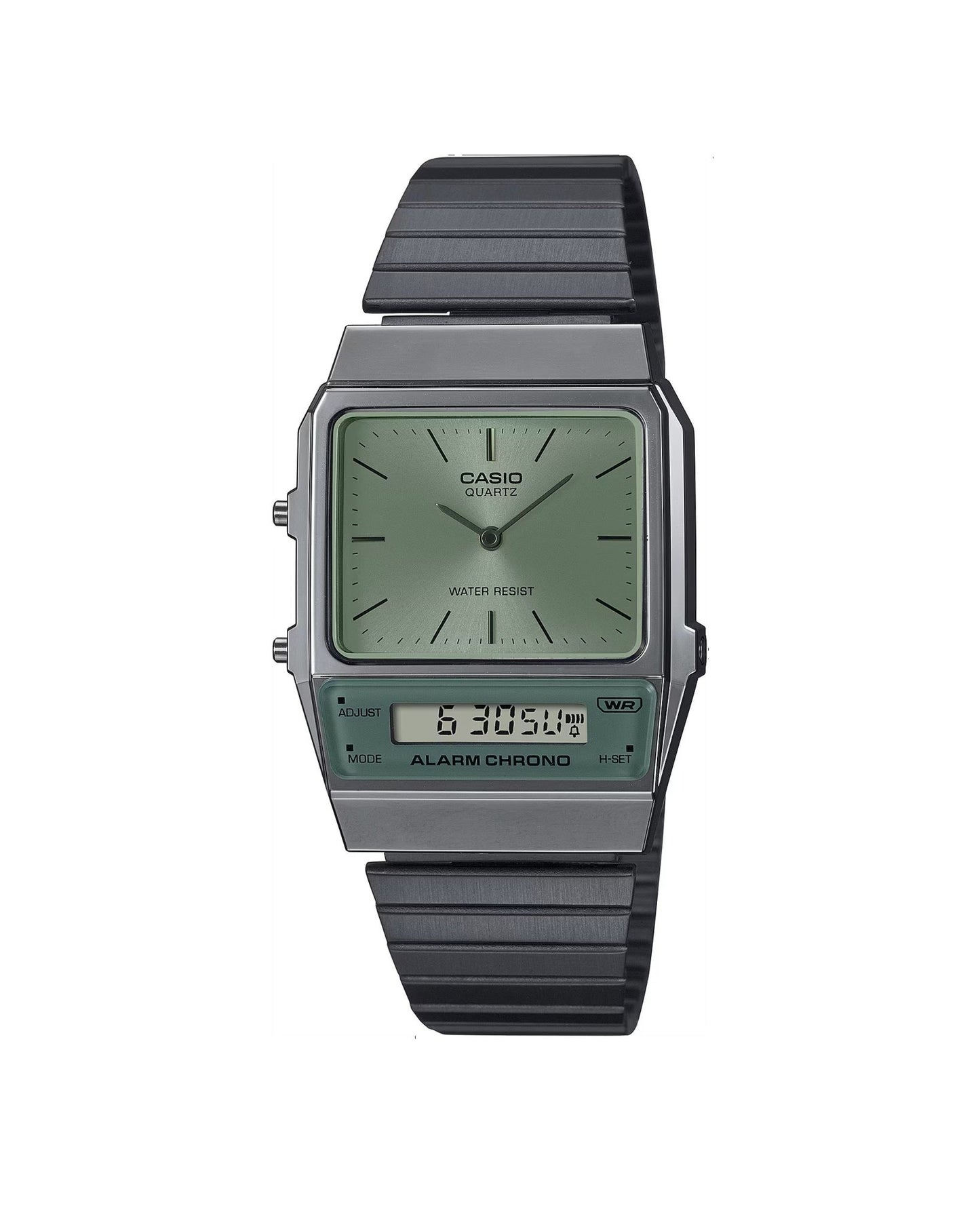 Casio Classic AQ800 Green Face DUO Grey Watch - Mu Shop