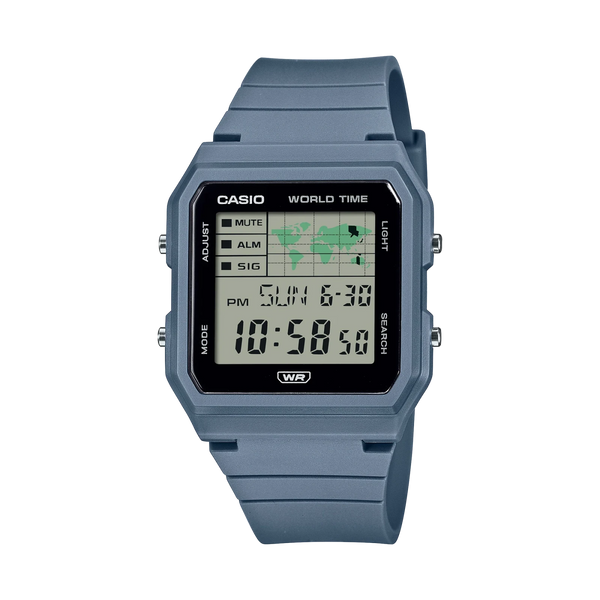 CASIO DIG WORLD MAP, BLUE RESIN BAND WATCH - Mu Shop