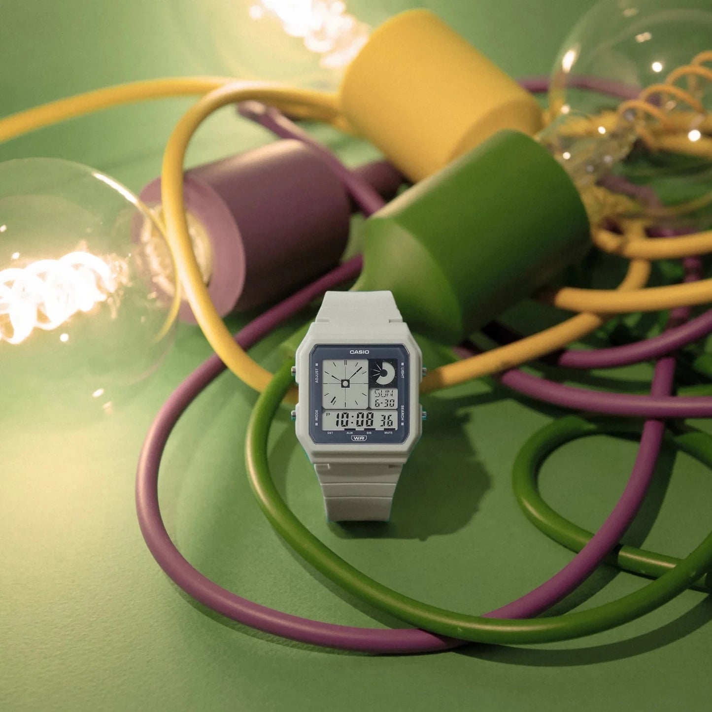 CASIO DIGITAL PLAYFUL, WHITE RESIN BAND - Mu Shop