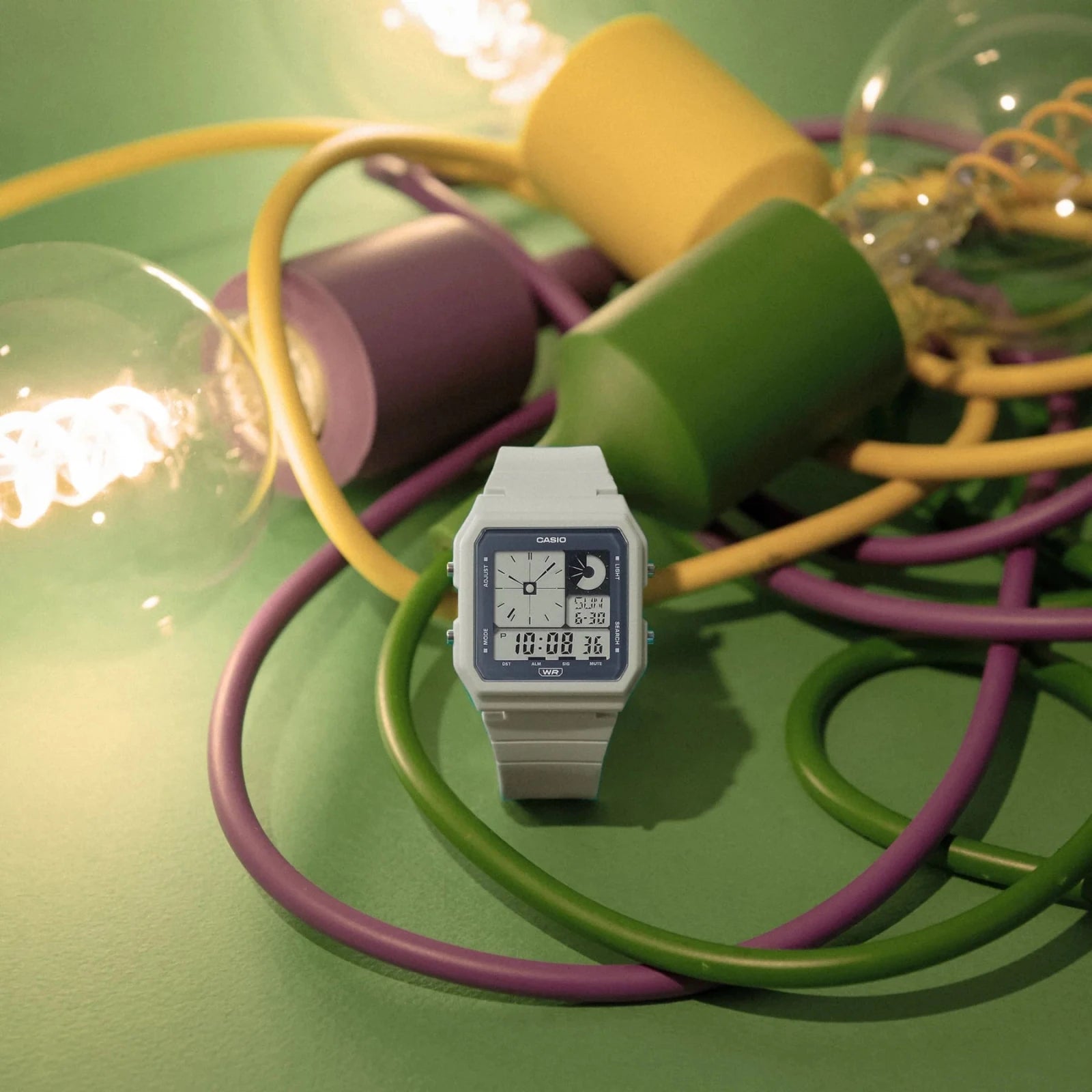 CASIO DIGITAL PLAYFUL, WHITE RESIN BAND - Mu Shop