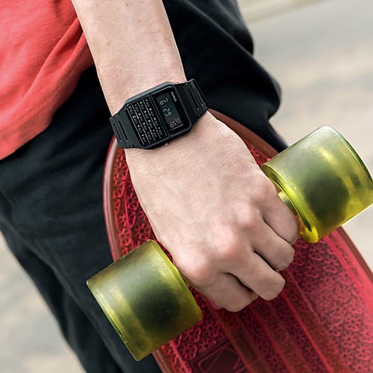 CASIO Negative Display Black Calculator Wrist Watch - Mu Shop