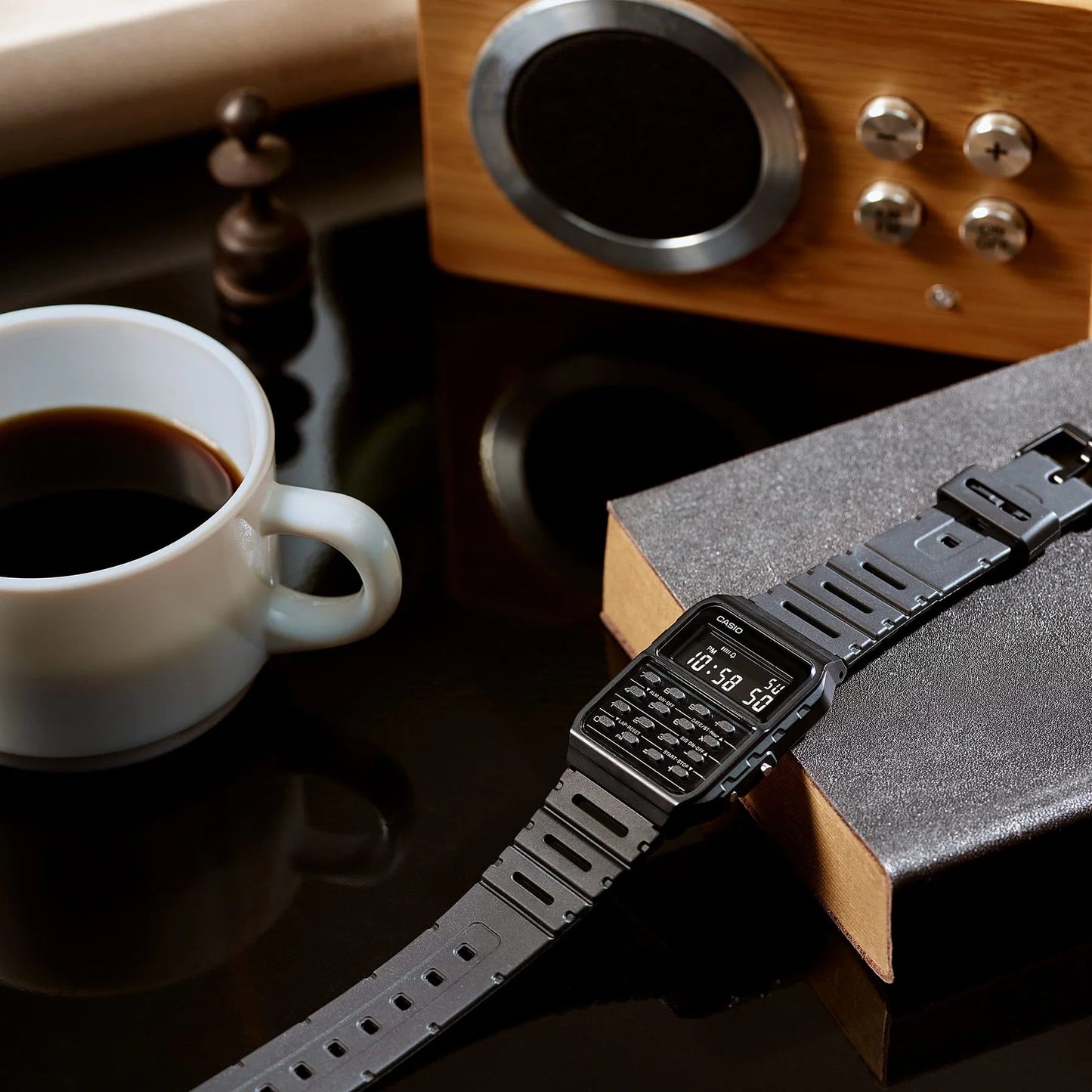 CASIO Negative Display Black Calculator Wrist Watch - Mu Shop