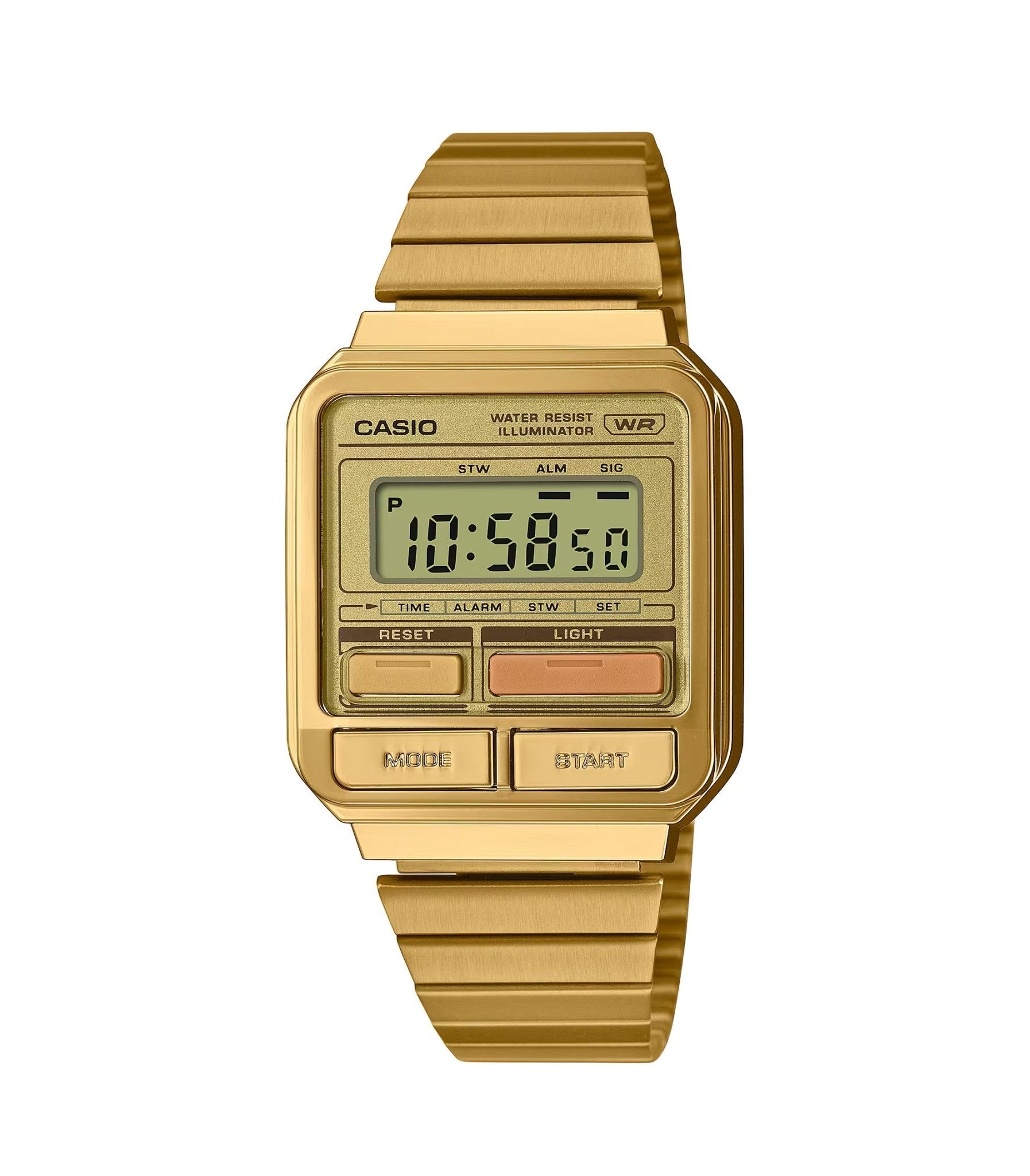 CASIO VINTAGE Digital Watch A120 Series GOLD - Mu Shop