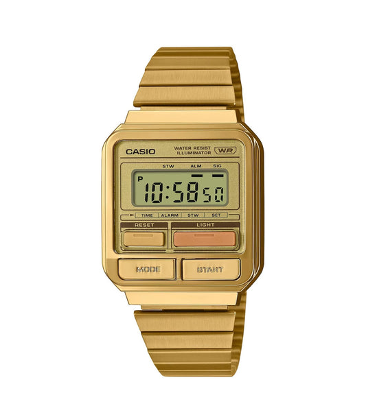 CASIO VINTAGE Digital Watch A120 Series GOLD - Mu Shop