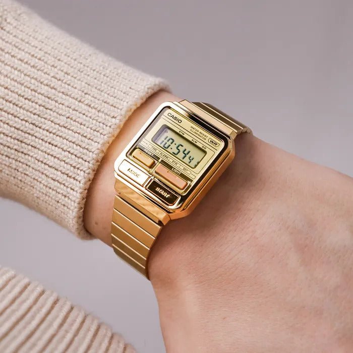 CASIO VINTAGE Digital Watch A120 Series GOLD - Mu Shop