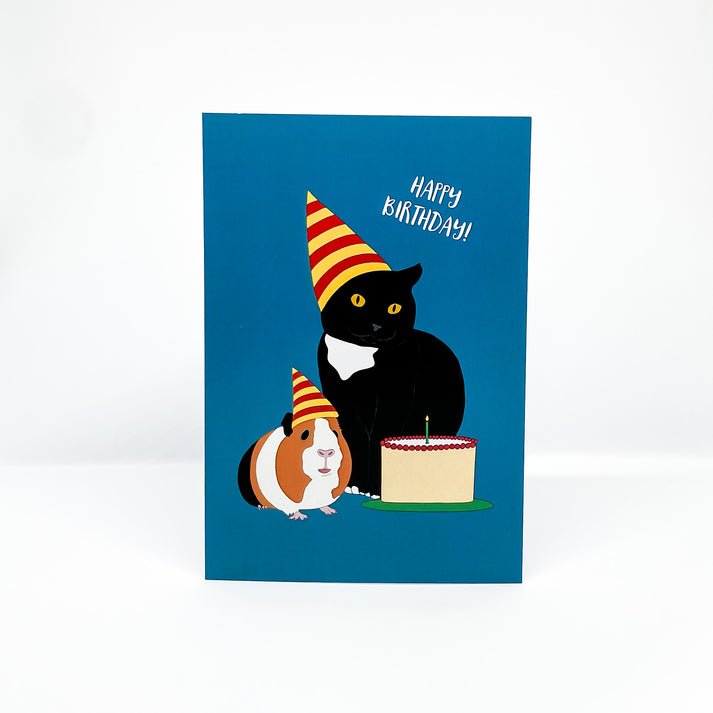 Cat & Guinea Pig Birtday Card - Mu Shop