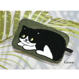 Cat Large Capacity Pouch - Green - Mu Shop