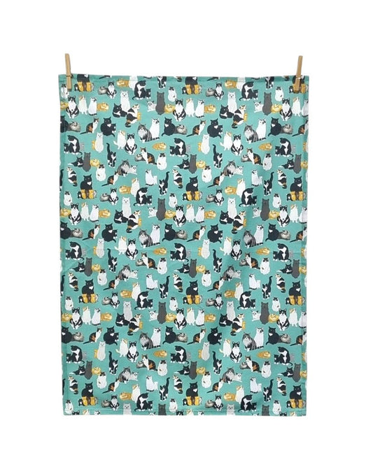 Cats Pattern Tea Towel - Mu Shop
