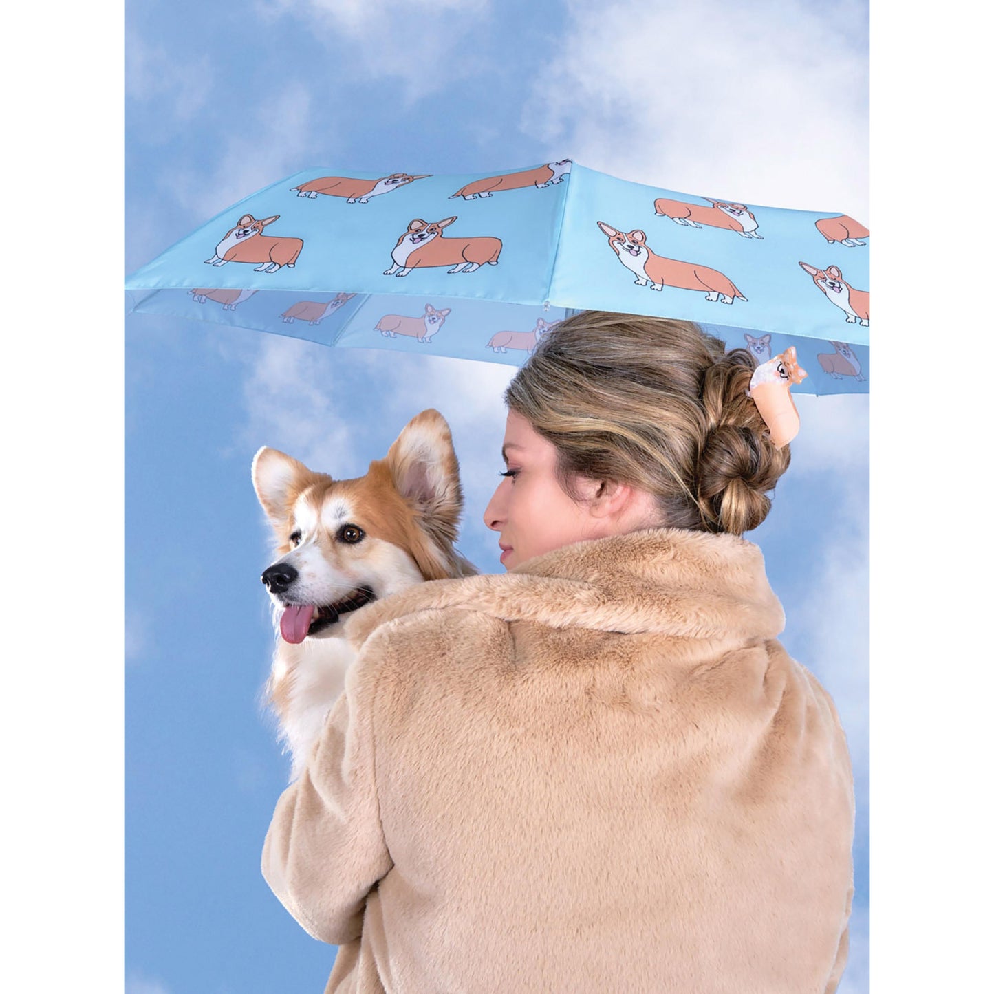 Compact Umbrella - Coucou Suzette Corgi Mint