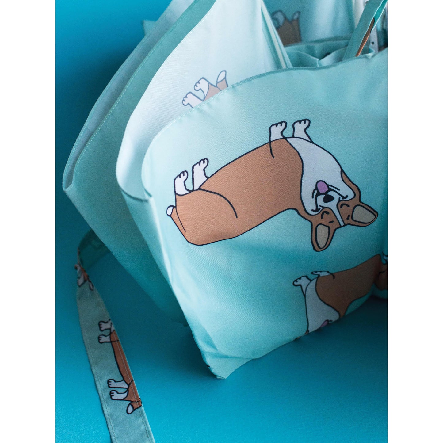 Compact Umbrella - Coucou Suzette Corgi Mint