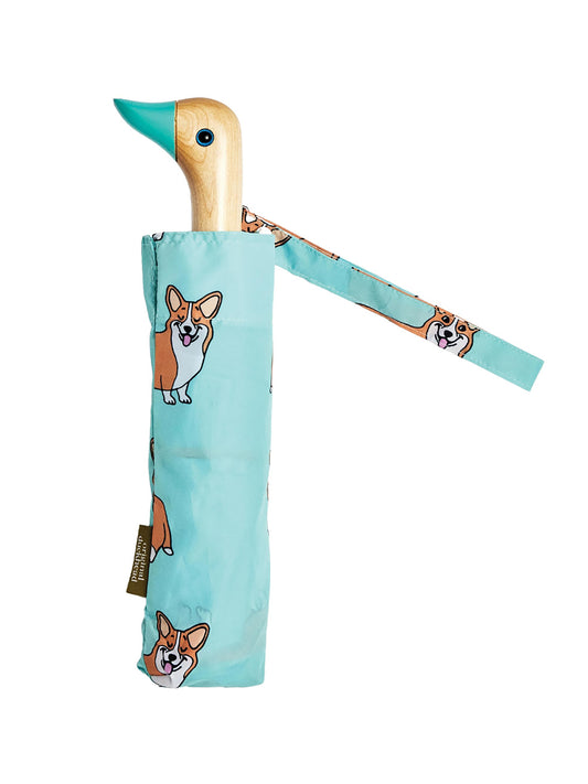 Compact Umbrella - Coucou Suzette Corgi Mint