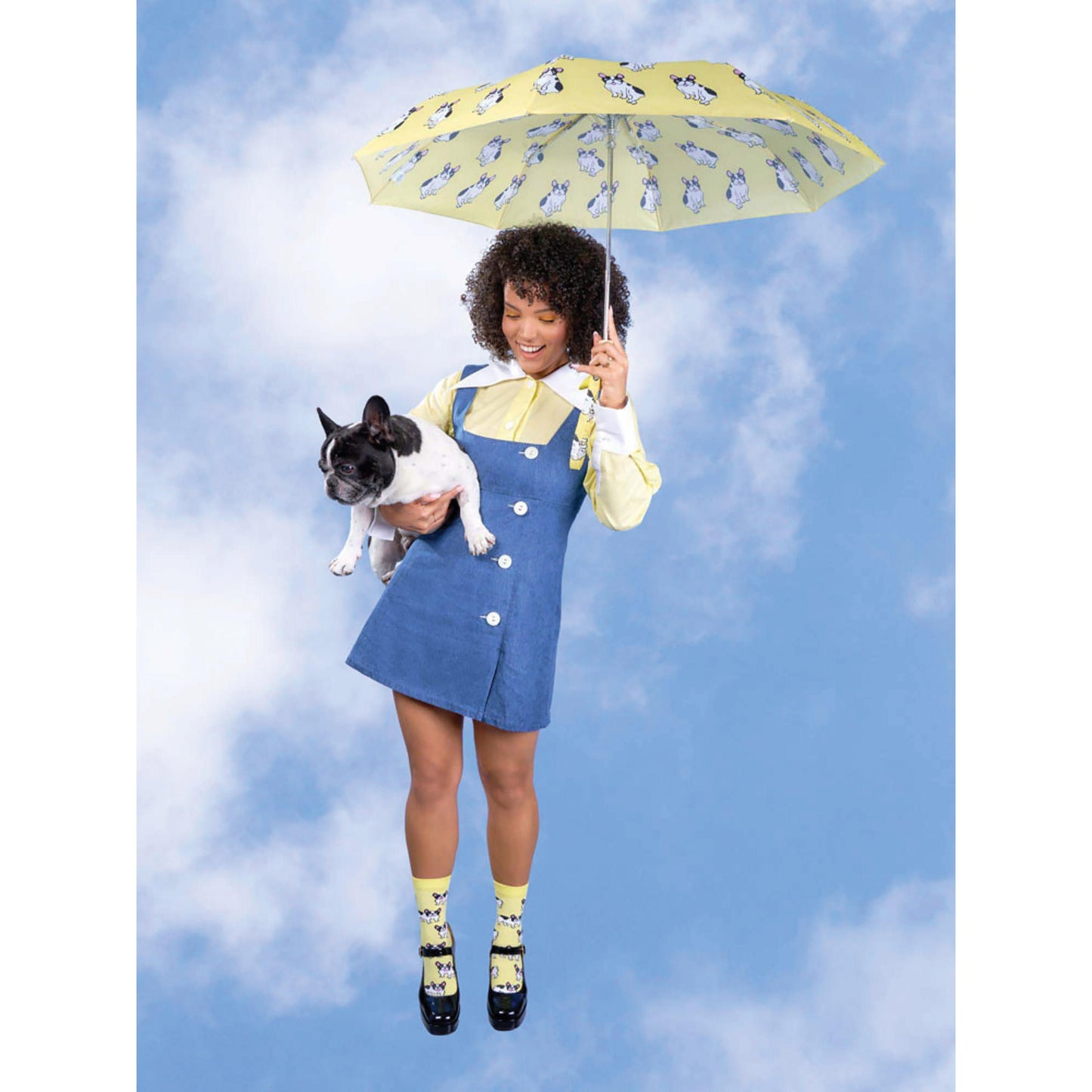 Compact Umbrella - Coucou Suzette Bouledogue Yellow