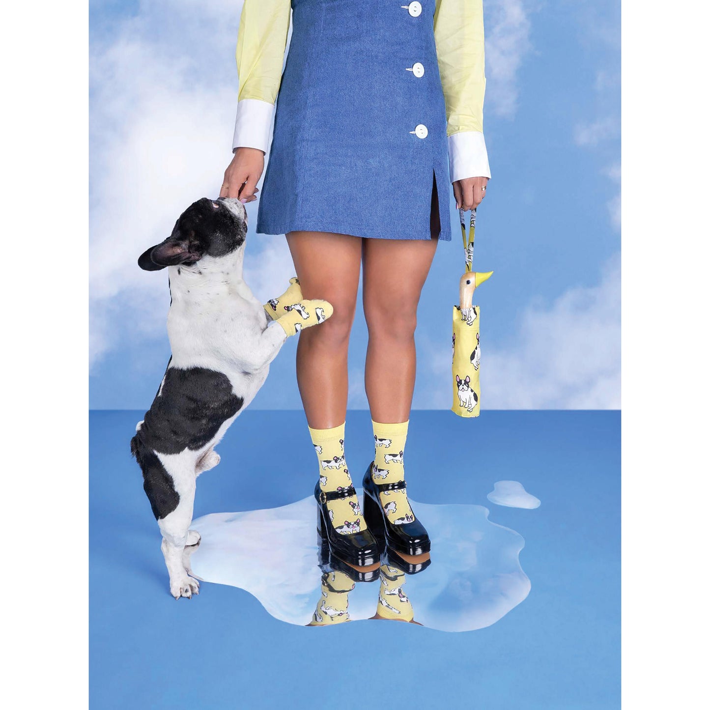 Compact Umbrella - Coucou Suzette Bouledogue Yellow