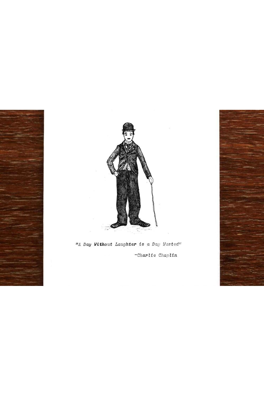 Charlie Chaplin: A Day Without Laughter - Handmade Greeting Card - Mu Shop