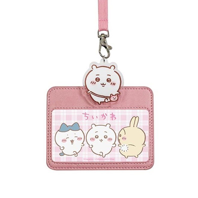 Chiikawa ID Card Holder with Strap – Pink - Mu Shop