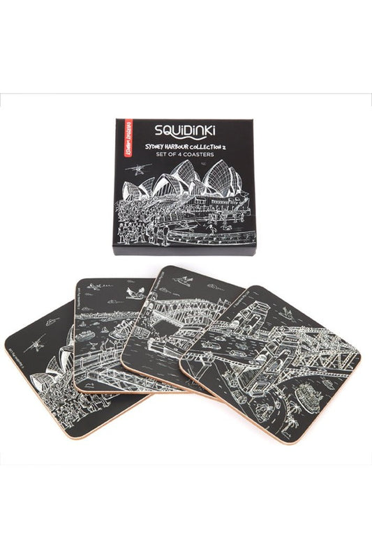 Coaster Sets: Sydney Harbour Black & White Collection - Mu Shop