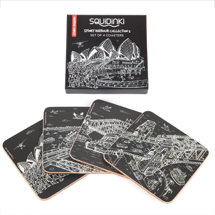 Coaster Sets: Sydney Harbour Black & White Collection - Mu Shop