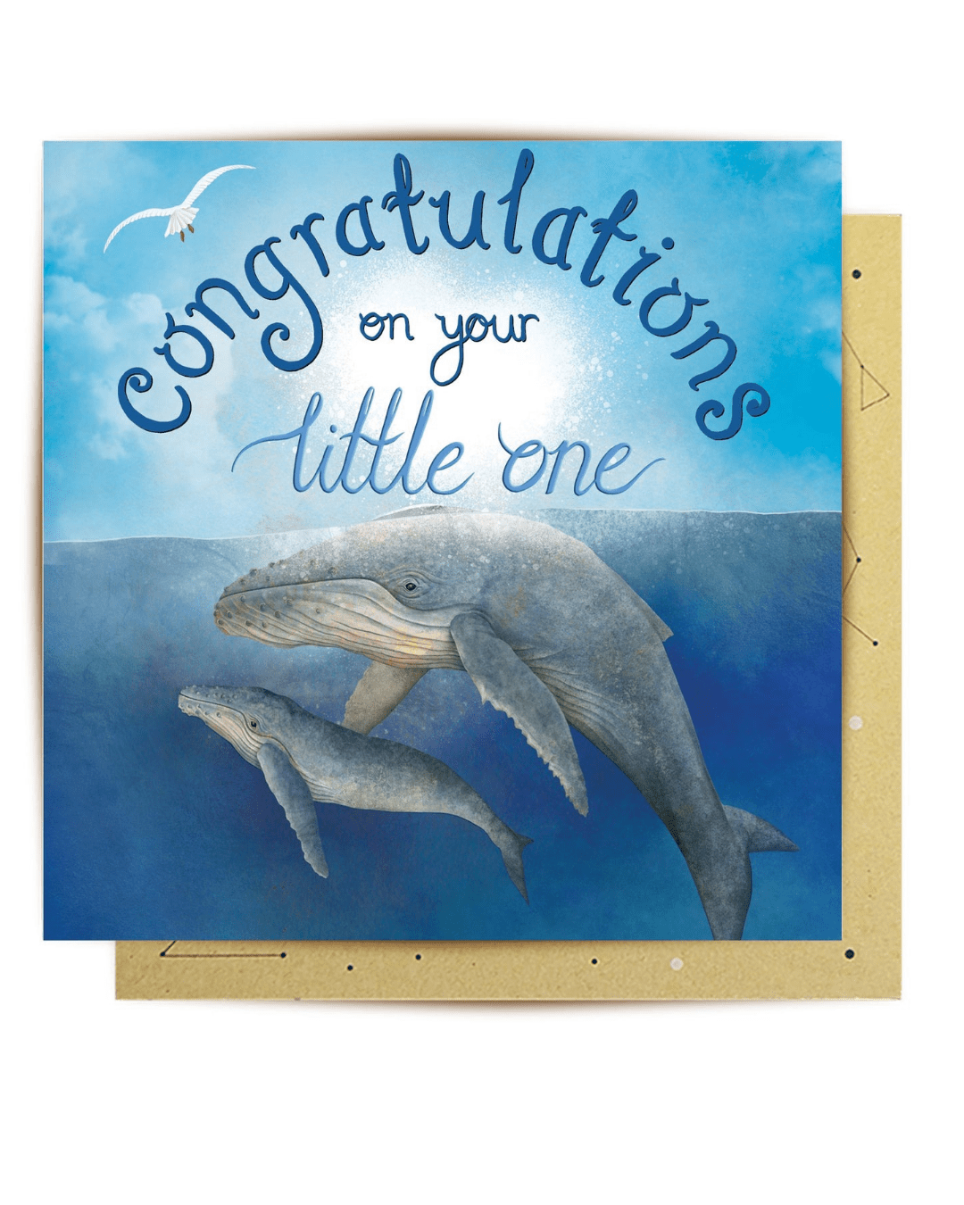 Congratulation Whales greeting card - Mu Shop